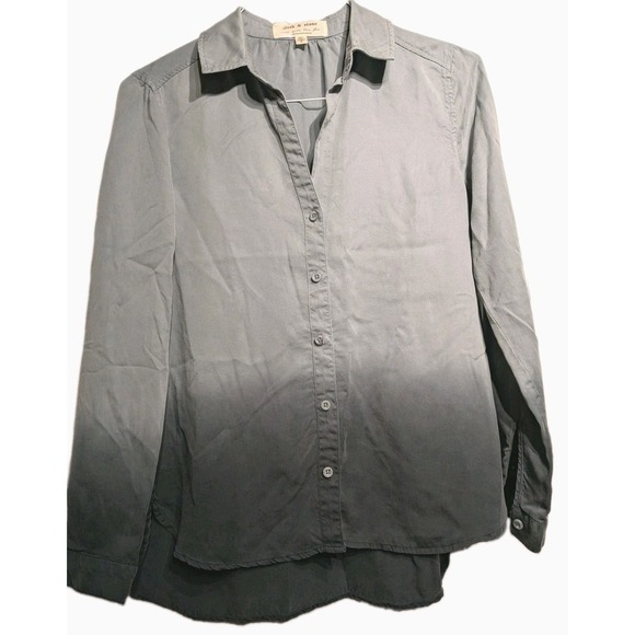 cloth & stone Tops - Cloth & Stone Shirt Women S Gray Ombre Button Up Tencel Tunic Anthropologie EUC